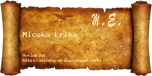 Micska Erika névjegykártya